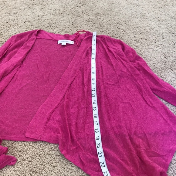 Calvin Klein medium linen blend open cardigan - Picture 6 of 8